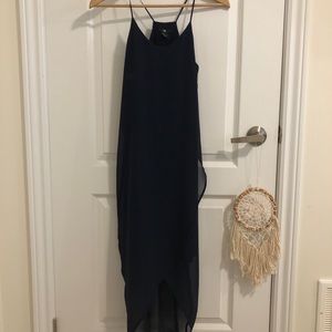 Zara Navy Asymmetrical Dress